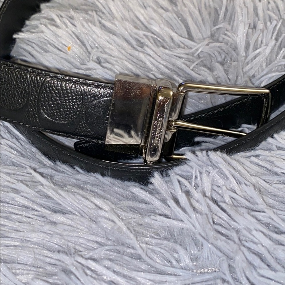 NEW COACH BLACK LEATHER BELT - LARGE